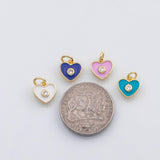 18K Gold PVD Enamel heart charm - Tarnish Resistant