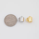 Coffee Cup Mug Charm 18k Gold pvd Ion Plated Charms Tarnish Resistant