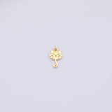 Dainty smiling cat charm 9x15mm kitten kitty gold PVD Plated silver for earrings bracelets necklaces charm minimalist charms cz pave