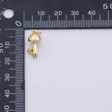 Magic mushroom charm 8x17mm Gold PVD Plated silver charms bracelet necklace pendant minimalist charms cz pave