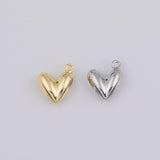 Heart charm 18k Gold PVD Plated for Charm Bar Bracelets and Necklaces Gold Pave CZ Minimalist Charms