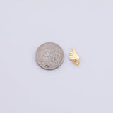 18K gold PVD Plated thumbs up or down charm matte gold small dainty bracelet necklace pendant minimalist charms cz pave 8x12mm