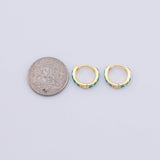 Gold PVD Plated earrings hoop huggie earring turquoise 14mm made in usa 1420 14/20 gold filled - 2pcs/1 pair