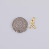 Breast cancer ribbon charm 8x14mm Gold PVD Plated Tarnish Resistant