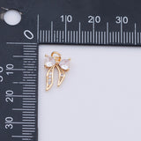 Bow charm 9x13mm charm Gold PVD Plated Tarnish Resistant
