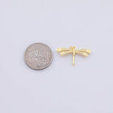 Dragonfly charm Gold PVD Plated Tarnish Resistant