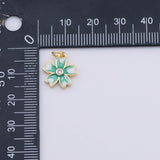 Enamel Flower Charm 12mm Gold PVD Plated Tarnish Resistant