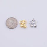 Gold PVD Plated Tarnish Resistant cherry bow ribbon cherries fruit charm 12x14mm silver bracelet necklace pendant minimalist charms cz pave