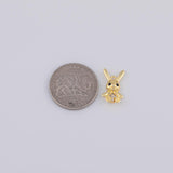 Rabbit Charm 9x15mm Gold PVD Plated Tarnish Resistant