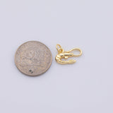 Gold PVD Plated Gold Shrimp Prawn Charm tarnish resistant