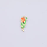 Gold pvd Plated Gold Enamel Flower Charm tarnish resistant