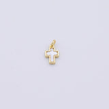Gold PVD Plated Mother of Pearl Cross Charm tarnish resistant