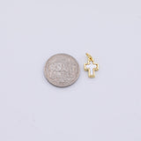 Gold PVD Plated Mother of Pearl Cross Charm tarnish resistant