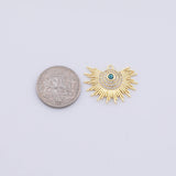 Gold PVD Plated Gold Sunburst Turquoise Charm tarnish resistant