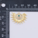 Gold PVD Plated Gold Sunburst Turquoise Charm tarnish resistant