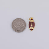 Gold PVD Plated Gold Football Charm tarnish resistant