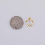 Gold PVD Plated Gold Sea Turtle Charm tarnish resistant