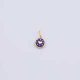Gold PVD Plated Gold Purple Heart Enamel Charm tarnish resistant