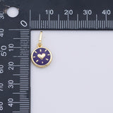 Gold PVD Plated Gold Purple Heart Enamel Charm tarnish resistant