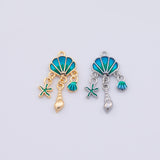 Gold PVD Plated Gold Jellyfish Charm tarnish resistant