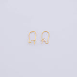 4pc Kidney earring hooks Gold pvd Plated Gold tarnish resistant