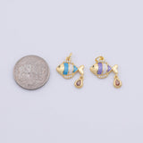Gold PVD Plated Gold Enamel Fish Charm tarnish resistant