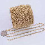 18k Gold Filled Rolo chain 4mm Unfinished Chain by the yard