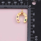 Horseshoe horseshoe charm 18k Gold Filled charm bar charms for bracelets and necklaces minimalist cz pave silver for jewelry making diy