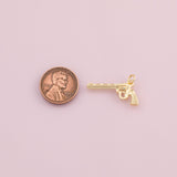 Gun Pistol charm 18k Gold Filled charm bar charms for bracelets and necklaces minimalist cz pave silver for jewelry making diy