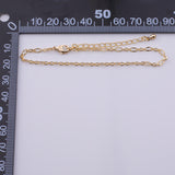 18K Gold Filled Charm Bar Bracelet Sun Burst Star Burst Figaro Italian 2.5mm