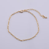 18K Gold Filled Charm Bar Bracelet Sun Burst Star Burst Figaro Italian 2.5mm