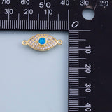 Evil eye connector charm 18k Gold Filled charm bar charms for bracelets and necklaces minimalist cz pave silver for jewelry making diy