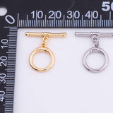 Plain Toggle Clasps 13mm 18k Gold Filled Silver for Charm Bar Bracelets and Necklaces Gold Pave CZ Minimalist Charms