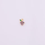 18k Gold Filled Grape Fruit CZ Charms 8x10mm Bar Bracelets and Necklaces Gold Pave CZ Minimalist Charms