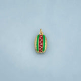 Hotdog food charm enamel charm 18K Gold Filled for Charm Bar Bracelets and Necklaces Charms