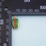 Hotdog food charm enamel charm 18K Gold Filled for Charm Bar Bracelets and Necklaces Charms