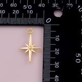 North Star charm 18k Gold Filled charm bar charms for bracelets and necklaces minimalist cz pave silver for jewelry making diy