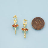 Ballerina dancer charm 18K Gold Filled Charm for Charm Bar Bracelets and Necklaces Charms Gold Filled Charms Minimalist CZ Pave