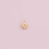 Sun charm 18k Gold Filled charm bar charms for bracelets and necklaces minimalist cz pave silver for jewelry making diy