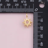Sun charm 18k Gold Filled charm bar charms for bracelets and necklaces minimalist cz pave silver for jewelry making diy