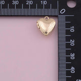 Heart Locket charm 18k Gold Filled charm bar charms for bracelets and necklaces minimalist cz pave silver for jewelry making diy