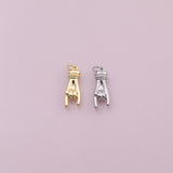 Hand sign rock peace charm 18k Gold Filled charm bar charms for bracelets and necklaces minimalist cz pave silver for jewelry making diy