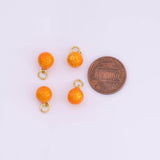 Enamel Orange Charm Fruit Charms 8mm 18k Gold Filled for Charm Bar Bracelets and Necklaces White Gold Silver Pave CZ Minimalist Charms