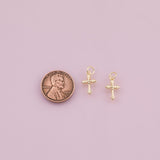 Cross charm 18k Gold Filled charm bar charms for bracelets and necklaces minimalist cz pave silver for jewelry making diy