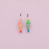 Colorful Enamel Fish charm 18k Gold Filled charm bar charms for bracelets and necklaces minimalist cz pave silver for jewelry making diy