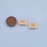 Cassette Tape Charm 18k Gold Filled charm bar charms for bracelets and necklaces minimalist cz pave silver for jewelry making diy