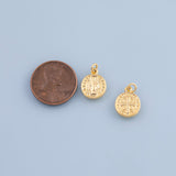 Saint Benedict charm San Benito charm 18k Gold Filled charm bar charms for bracelets and necklaces minimalist cz pave silver for jewelry