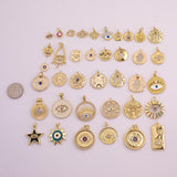 18K Gold Filled Evil Eye Charms Hamsa Hand of Fatima Charm