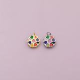 Color Palette charm 18k Gold Filled charm bar charms for bracelets and necklaces minimalist cz pave silver for jewelry making diy