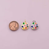 Color Palette charm 18k Gold Filled charm bar charms for bracelets and necklaces minimalist cz pave silver for jewelry making diy